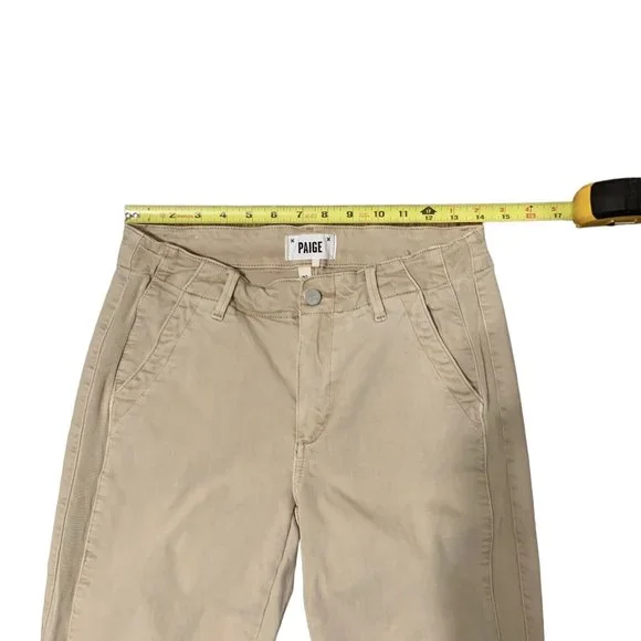Paige Joggers Womens Size 27 Grosgrain Side Stripe Ankle Zip Color Vintage Oak - Picture 8 of 9